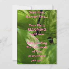 シード時間、収穫時間フラットグリーティングカード