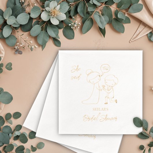 シード・イエス ブライダルシャワー 箔ナプキン