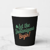 シーナニガンがアイルランドのSt patricksをおもしろい始めよう 紙コップ (正面)