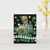 シーナニガンがトランプおもしろいSt patricksを始める カード (黄色い花)