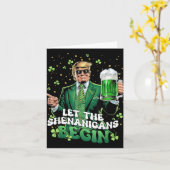 シーナニガンがトランプおもしろいSt patricksを始める カード (黄色い花)