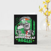シーナニガンがトランプおもしろいSt patricksを始める カード (黄色い花)