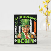 シーナニガンがトランプおもしろいSt patricksを始める カード (黄色い花)