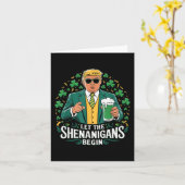 シーナニガンがトランプおもしろいSt patricksを始める カード (黄色い花)
