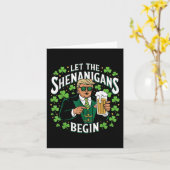 シーナニガンがトランプおもしろいSt patricksを始める カード (黄色い花)