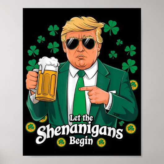 シーナニガンがトランプおもしろいSt patricksを始める ポスター (正面)