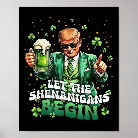 シーナニガンがトランプおもしろいSt patricksを始める ポスター (正面)