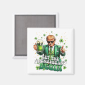 シーナニガンがトランプおもしろいSt patricksを始める マグネット (正面/裏面)