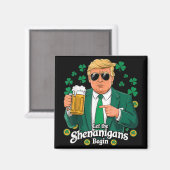 シーナニガンがトランプおもしろいSt patricksを始める マグネット (正面/裏面)