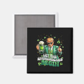 シーナニガンがトランプおもしろいSt patricksを始める マグネット (正面/裏面)