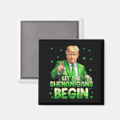 シーナニガンがトランプおもしろいSt patricksを始める マグネット (正面/裏面)