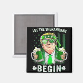 シーナニガンがトランプおもしろいSt patricksを始める マグネット (正面/裏面)