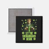 シーナニガンがトランプおもしろいSt patricksを始める マグネット (正面/裏面)