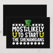 シーナニガンのSt patricksを始める可能性が最も高い 招待状 (正面/裏面)