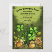 シーナニガンスがアイルランドの格言誕生日を始める 招待状 (正面)