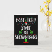 シーナニガンスのクリスマスを始める可能性が最も高い小妖精や小人 カード (黄色い花)