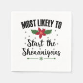 シーナニガンスのクリスマスを始める可能性が最も高い スタンダードカクテルナプキン (正面)