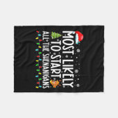 シーナニガン族のすべてのクリスマスホーを開始する可能性がある フリースブランケット (正面(横))