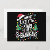 シーナニガン族のクリスマスを始める可能性が最も高い シーズンポストカード (正面/裏面)