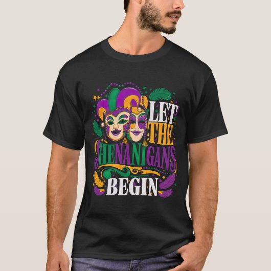 シーナニ族の者を始めろ!マルディグラスパーティー Tシャツ (正面)