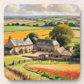 シーナリーカントリーファームランドスケープ図解入りの、写真付きの コースター (正面)