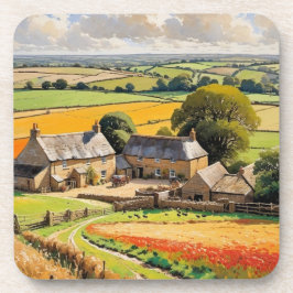 シーナリーカントリーファームランドスケープ図解入りの、写真付きの コースター