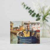 シーニックゴールウェイシティアイルランド魚釣りボート ポストカード (スタンド正面)