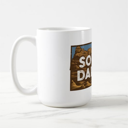 シーニックサウスダコタレトロシルエット コーヒーマグカップ (左)