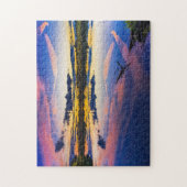 シーニックサンセットレイク反射自然風景 ジグソーパズル (縦)