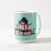 シーニックバージニアレトロシルエット コーヒーマグカップ (正面右)