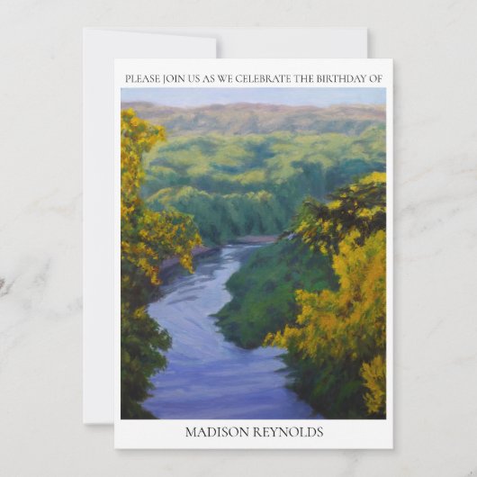 シーニックビューオブザリバー誕生日招待状 (正面)