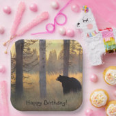 シーニックブラックベアー誕生日 ペーパープレート (パーティー)