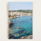 シーニックブルー海スペイントラベルフォト名前をカスタムする プランナー手帳 (正面)