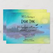 シーニックマウンテンレイクランドスケープパーティー 招待状 (正面/裏面)