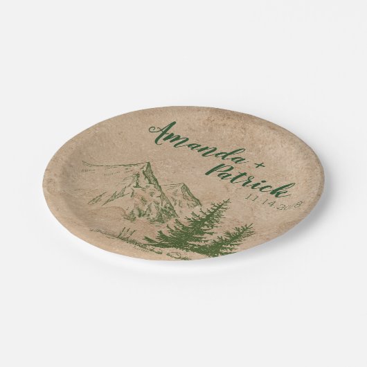 シーニックマウンテン結婚レンジの紙プレート ペーパープレート (アングル)