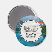 シーニックマウンテン&レイクフォト誕生日 マグネット (正面/裏面)