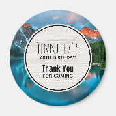 シーニックマウンテン&レイクフォト誕生日 マグネット (正面)