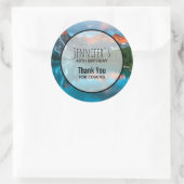 シーニックマウンテン&レイクフォト誕生日 ラウンドシール (バッグ)