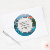 シーニックマウンテン&レイクフォト誕生日 ラウンドシール (封筒)