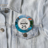 シーニックマウンテン&レイクフォト誕生日 缶バッジ (インサイチュ)