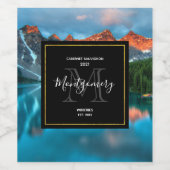 シーニックマウンテン&レイクランドスケープ写真ワイナリー ワインラベル (シングルラベル)