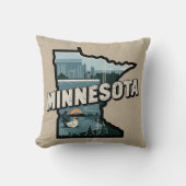 シーニックミネソタレトロ州シルエット クッション (正面)