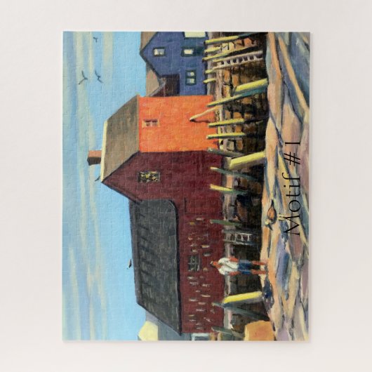 シーニックモチーフ#1ロックポート魚釣りシャック ジグソーパズル (縦)