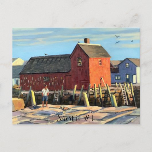 シーニックモチーフ#1ロックポート魚釣りシャック ポストカード (正面)