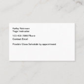 シーニックヨガクラシーインストラクター名刺 名刺 (裏面)