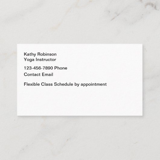 シーニックヨガクラシーインストラクター名刺 名刺 (裏面)