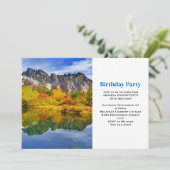 シーニックランドスケープマウンテンズレイクフォレスト誕生日 招待状 (スタンド正面)