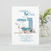 シーネイビーブルーキッズの下で1th誕生日パーティー 招待状 (スタンド正面)