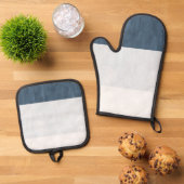 シーネイビーブルーホワイトストライプズ 鍋つかみ&鍋敷きセット (トップダウン)