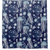 シーバスルームのシャワーカーテンの下で シャワーカーテン (正面)